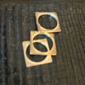 Sterling Silver Square Rings.